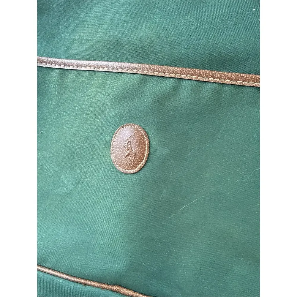⁠Vintage Polo Ralph Lauren Green Canvas Travel Duffle Shoulder Messenger Bag 90s